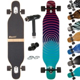 Mach1 Bambus Longboard mit Keramik Kugellager + T-Tool - Skateboard Drop Through Cruiser Komplettboard - 2852