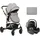 KIKKABOO Kombikinderwagen Amaia 3in1 i-Size Babyschale umbaubar Federung Tasche grau