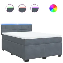 vidaXL Boxspringbett 140 x 200 cm Dunkelgrau