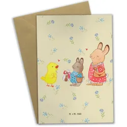 Mr. & Mrs. Panda Grußkarte Ostern Geschenke - Blumig - Osterdeko, Hochzeitskarte, Einladungskar, Hochwertiger Karton gelb