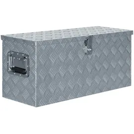 vidaXL Aufbewahrungsbox Aluminium 80×30×35 cm Silber