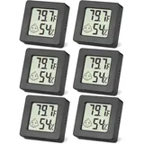 SOBEAU Mini-Thermometer, Hygrometer für den Innenbereich, Digitalmonitor für Temperatur und Luftfeuchtigkeit, Thermo-Hygrometer, für Babyzimmer, Büro, Keller, Schwarz