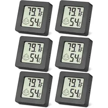 SOBEAU Mini-Thermometer, Hygrometer für den Innenbereich, Digitalmonitor für Temperatur und Luftfeuchtigkeit, Thermo-Hygrometer, für Babyzimmer, Büro, Keller, Schwarz