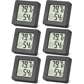 SOBEAU Mini-Thermometer, Hygrometer für den Innenbereich, Digitalmonitor für Temperatur und Luftfeuchtigkeit, Thermo-Hygrometer, für Babyzimmer, Büro, Keller, Schwarz