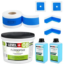 LEVEL PLUS Dichtstoff Dichtset für Duschabdichtung Dichtband Flüssigfolie 12 kg