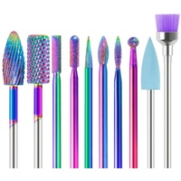 Nagelfräser Bits Professioneller Nagelfräser Aufsätzeaus Diamant Nagelbohrer Nail Drill Bit Set Cuticule Diamant Bits Set Schleifkopf Nagelfräser Aufsätze für Maniküre Pediküre Nagelpflege 10 Stück