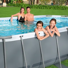 BESTWAY Power Steel Frame Pool oval Set 427 x 250 x 100 cm inkl. Filterpumpe (3-tlg.)
