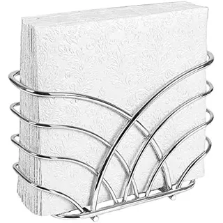 LEVIMETREE Serviettenhalter aus der Kollektion (8 x 23 x 5 cm) - Moderner Serviettenhalter aus Edelstahl in Silber für Tische und Küchentisch