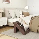 Klappbare Hundetreppe Mit 3 Rutschfesten Stufen, Kunststoff-haustiertreppe, 53 X 30,5 X 36,5 Cm, Braun