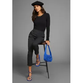 LAURA SCOTT Langarmbody LAURA SCOTT, Damen, Gr. 42, N-Gr, schwarz, Jersey, Obermaterial: 95% Baumwolle, 5% Elasthan, unifarben, Basic, figurbetont, Rundhals, Bodys, aus elastischer Baumwollmischung, figurbetonte Passform