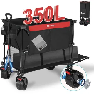 Sekey Bollerwagen Faltbar 150kg Traglast, 126x58x97cm (L/B/H), rot/schwarz