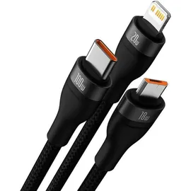 Baseus USB-C auf Micro USB + Lightning 1,5 m Schwarz
