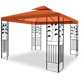 WASSERDICHTER Pavillon TOSKANA 3x3m Metall inkl. Dach Festzelt wasserfest Partyzelt (Terrakotta)