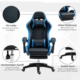 Vinsetto Gaming Stuhl Schwarz Blau