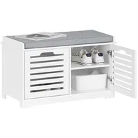 SoBuy Schuhbank mit Sitzfläche Garderobenbank Dielenbank mit Stauraum FSR23-II-W