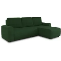 Sofnet Ecksofa Roma L mit Schlaffunktion und Bettkasten - Cord Stoff - L-Form Couch, Polstersofa, Schlafsofa, Sofagarnitur (Grün (Poso 014))