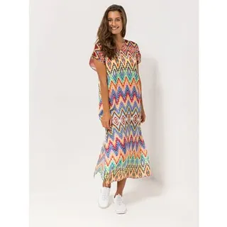 ANNI FOR FRIENDS Kaftan V-Ausschnitt Allover-Druck leger weit