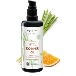 Allgäuquelle Bio Körperöl Bodylotion Lemongrass Jojoba, Avocado Allgäuer Erfrischung Pumplösung 100 ml