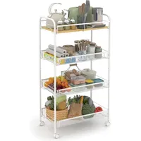 Sekey Küchenwagen Beistellwagen auf Rollen, Rollwagen mit 4 Ebenen,