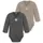 normani Outdoor Sports 2er Set Unisex Baby Wickelbody Langarm-Strampler in Anthrazit/Beige | Gr.: 80
