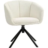 Homcom Sessel Loungesessel mit Armlehne, Leinenoptik, Esszimmerstuhl drehbar, Drehsessel mit Metallbeine, Küchenstuhl, für Wohnzimmer, Küche, Schlafzimmer,