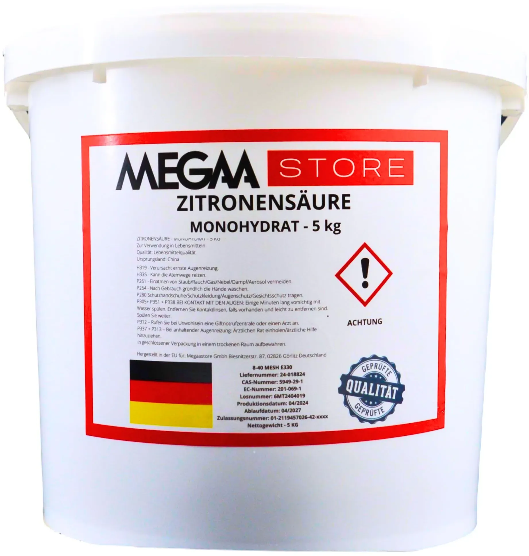 zitronensure 25kg e330