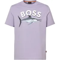 Boss T-Shirt mit Label-Print Modell Bossfish", Flieder, XL
