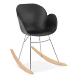 KADIMA DESIGN Schaukelstuhl aus Holz Metall Kunststoff | Modernes Design in Schwarz | Gr.: onesize