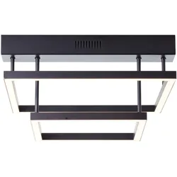 BRILLIANT Deckenleuchte "Ranut", schwarz, H: 19cm, Lampen, LED Deckenlampe 2flg schwarz