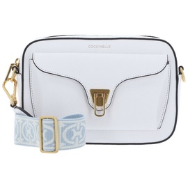 Coccinelle Beat Soft Ribb Crossbody Bag Grained Leather Brillant White