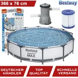 Bestway 56416 Steel Pro Frame Pool Schwimmbecken Gartenpool 366x76 cm