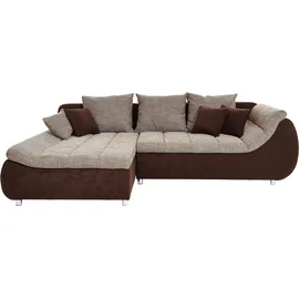 INOSIGN Ecksofa »Imola elegant und bequem, aktuelle Steppung im Sitz, L-Form«, wahlweise mit Bettfunktion