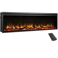 CrownFlame Atalanta 72" Elektrokamin - Elektro-Einbaukamin - Heizung, 3D-Flammeneffekt, integrierte Knisterfunktion, Fernbedienung, Timer, Thermostat