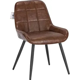 Woltu Esszimmerstuhl Kunstleder braun 6er Set