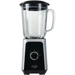 Adler AD4076 Amerikanischer Standmixer, 1,5L Glaskrug, 2 Geschwindigkeiten, Eispickel-Funktion, Stahlklingen 1000W Silber