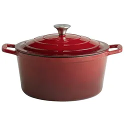 APS steelpan met deksel -5 STARS- Ø 28 cm, H: 13 cm, 6 liter gietijzer, geëmailleerd