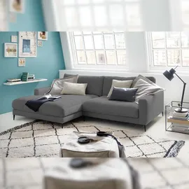 KAWOLA Ecksofa Cara Cord Recamiere links grau