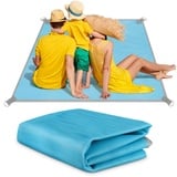 Picknickdecke 200x200cm Sanddurchlässig Stranddecke Faltbar Sandabweisende Strandmatte Campingdecke Outdoor Mehrzweck Picnic Mat für Camping Picknick Reise Park Garten Strand Grass Travel(Blau)