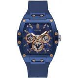 GUESS Herren analog Quarz Uhr mit Silikon Armband GW0203G7