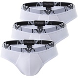 Emporio Armani Herren Slips Vorteilspack - Briefs, Unterwäsche, Stretch Cotton weiß XL