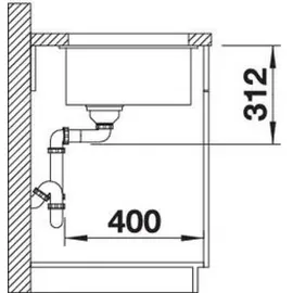 Blanco Subline 700-U weiß + Handbetätigung + InFino