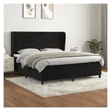 vidaXL Boxspringbett mit Matratze Schwarz 180x200 cm Samt