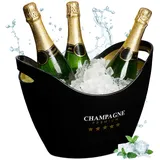 Relaxdays Sektkühler, 8l in Schwarz Gold