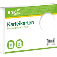 RNK Rnk, Karteikarten blanko weiß, DIN A5, (A5)