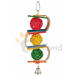 Vogelspielzeug Vogelschaukel Kletterseil mit Glocke für Vögel ca. 28 cm