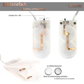 Voltronic LED-Lichterkette Draht 2 m Warmweiß