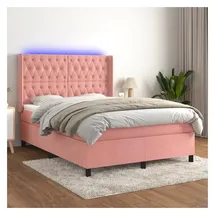 vidaXL Boxspringbett 140 x 200 cm Rosa