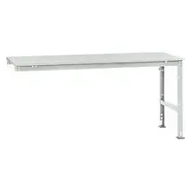 Manuflex Ansatztisch UNIVERSAL Standard, Tischplatte Kunststoff, 2000x1000, lichtgrau