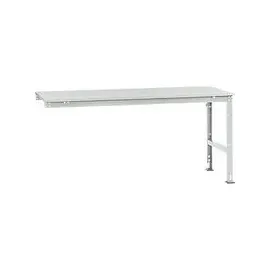 Manuflex AU6127.7035 Arbeits-Anbautisch UNIVERSAL Standard mit Kunststoffplatte, BxTxH = 2000 x 1000 x 760-870mm Lichtgrau
