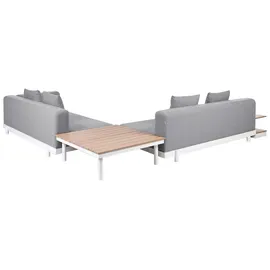 Beliani 5-Sitzer Loungeset 4-teilig grau/weiß